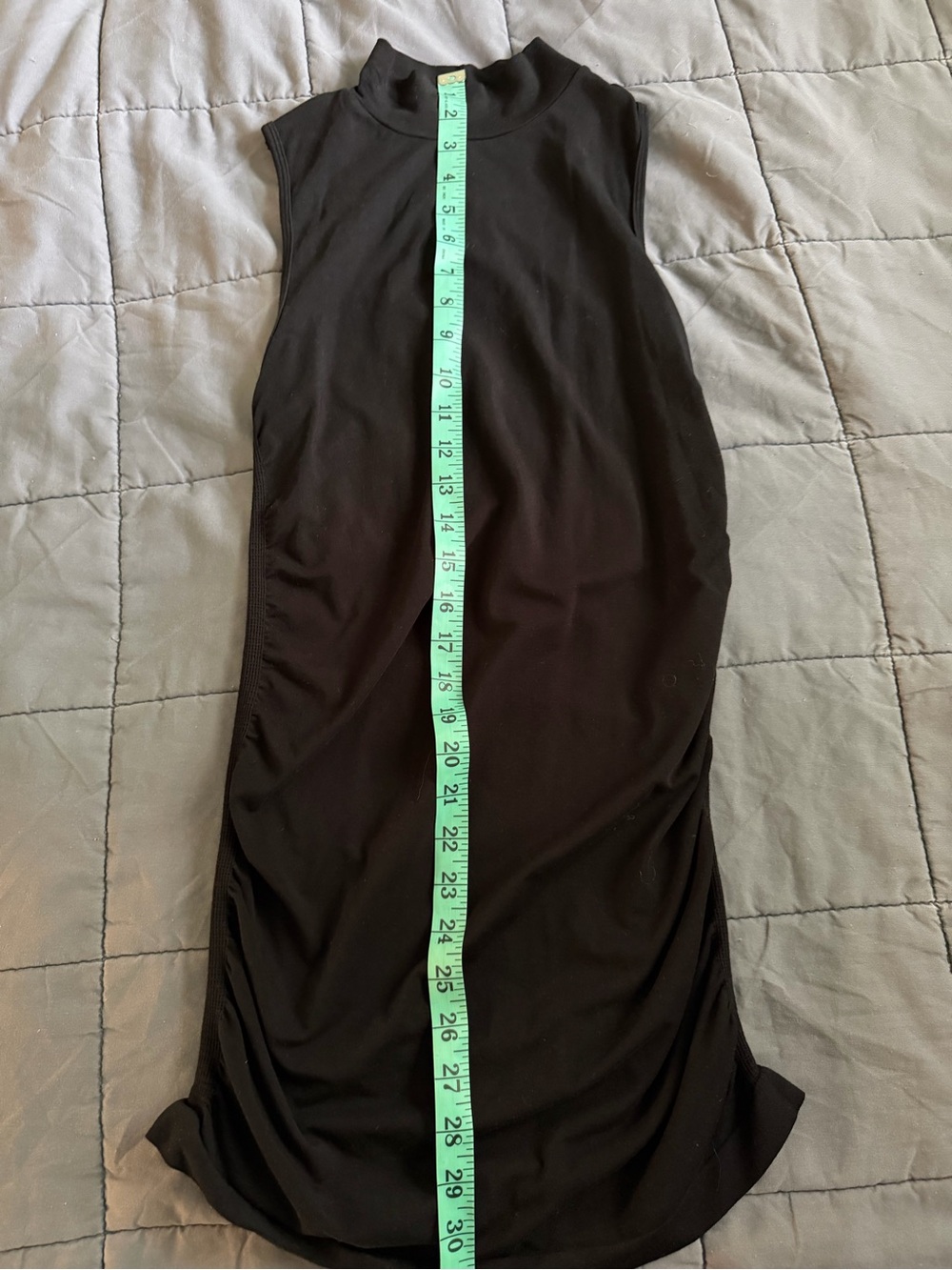 Fabletics Black Sleeveless Mock Neck Long Tank or Mini Dress